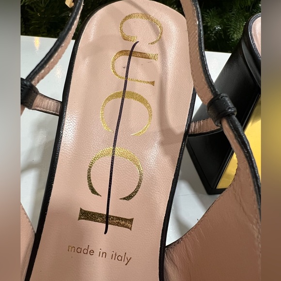 GUCCI Baby horsebit-detailed leather slingback pumps EU:39.5 - Picture 9 of 12